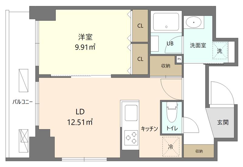 REFRAME5 早稲田(1LDK/5階)の間取り写真