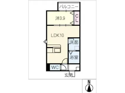 LECOCON岩倉V(1LDK/3階)の間取り写真