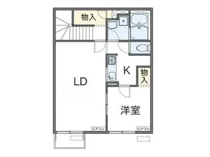 レオネクストわかば(1LDK/1階)の間取り写真