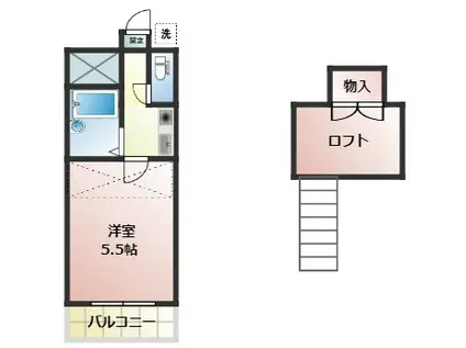 サンライフ荻原 8号棟(1K/1階)の間取り写真