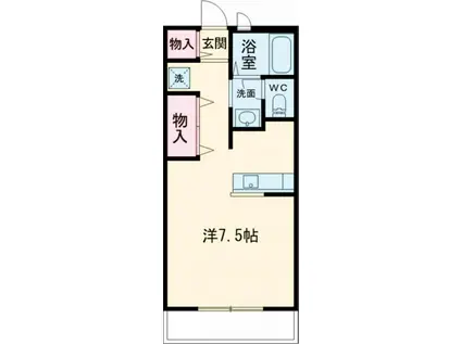 サンパレスB(ワンルーム/3階)の間取り写真