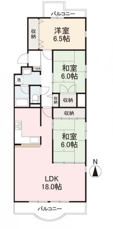 ガーデンハイム昭和町(3LDK/1階)の間取り写真
