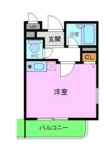 シャルマンフジ堺市弐番館(1K/1階)の間取り写真