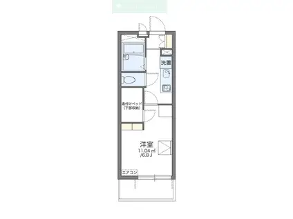 レオパレス湊町LA1(1K/3階)の間取り写真