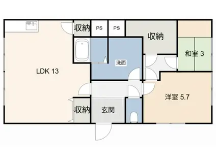 コーポサウス(2LDK/2階)の間取り写真