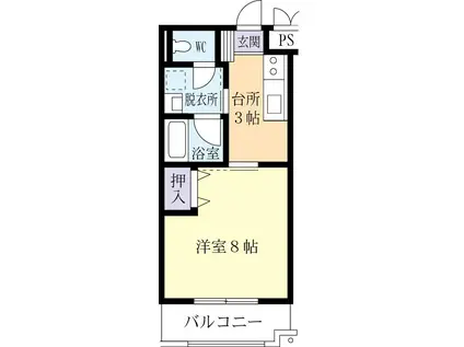 BEST ONE(1K/4階)の間取り写真