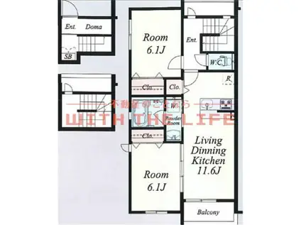 エルグランドパティオ弐番館(2LDK/3階)の間取り写真