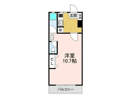 マンションカザミドリ(1K/1階)の間取り写真