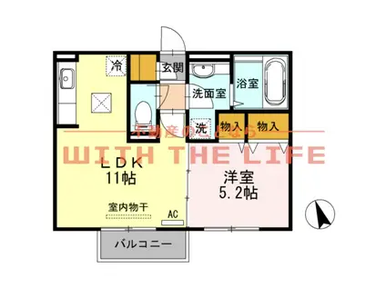 ケントハウス(1LDK/2階)の間取り写真