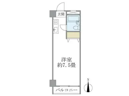 ハウスチェリー上馬(ワンルーム/5階)の間取り写真