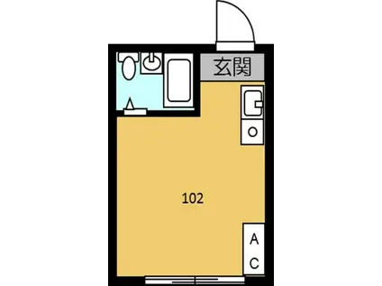 メゾン府中(ワンルーム/1階)の間取り写真