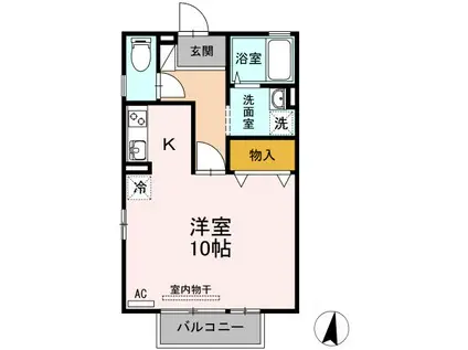 マ・メゾン(ワンルーム/2階)の間取り写真