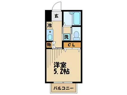 アイムタウン上祖師谷(1K/1階)の間取り写真