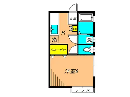 昭栄ハウス(1K/1階)の間取り写真