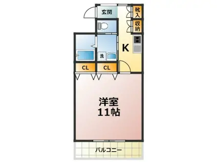 SAKURA GARDEN東刈谷 A館(1K/2階)の間取り写真