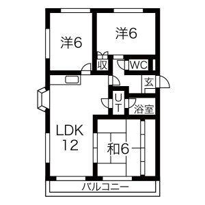 マンション菅沼(3LDK/1階)の間取り写真