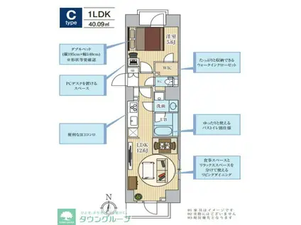 SーRESIDENCE押上サウス(1LDK/7階)の間取り写真