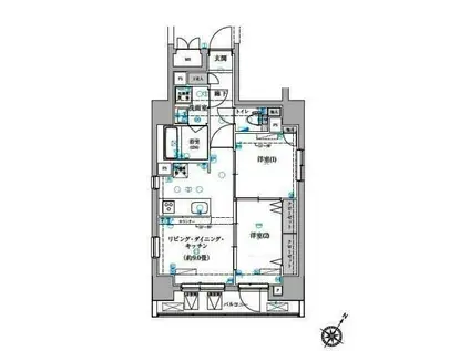 ゼクシア川崎(2LDK/3階)の間取り写真