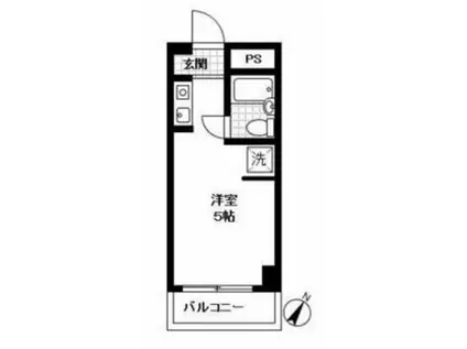 プラーズ花月園(ワンルーム/7階)の間取り写真