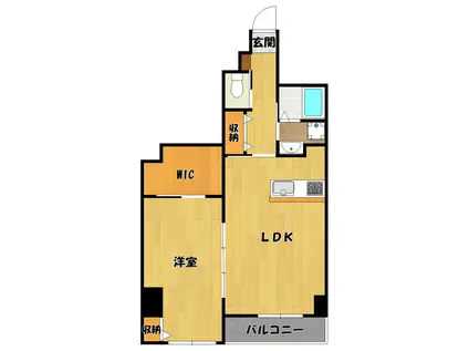 エフチュール湊(1LDK/7階)の間取り写真