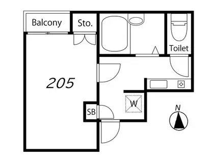 ウイング1997(1K/2階)の間取り写真