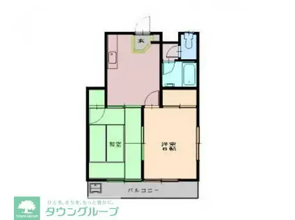 ハイツもろはし(2DK/3階)の間取り写真