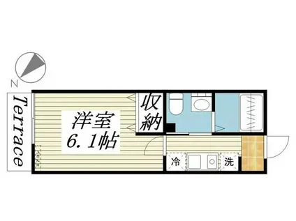 ラ・カンパネラ中央林間(1K/1階)の間取り写真