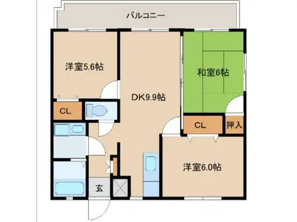 メゾン和(3DK/4階)の間取り写真