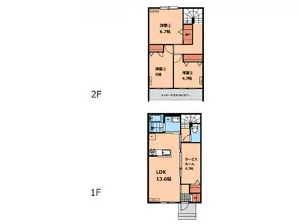 CLAIR HEIM(3SLDK/1階)の間取り写真