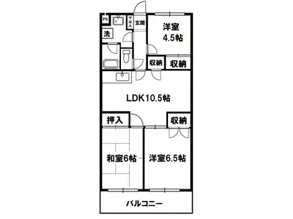 グランシャリオ(3LDK/5階)の間取り写真