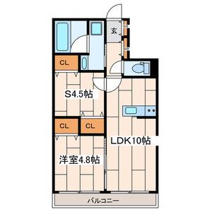 さくら十番館(1SLDK/2階)の間取り写真