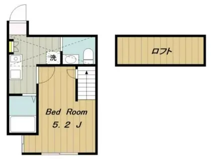 オアゾ相模原矢部(1K/1階)の間取り写真