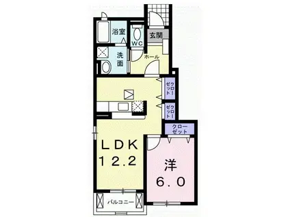 RAFFINEA(1LDK/1階)の間取り写真