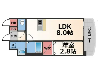 ALIVIS放出(1LDK/2階)の間取り写真
