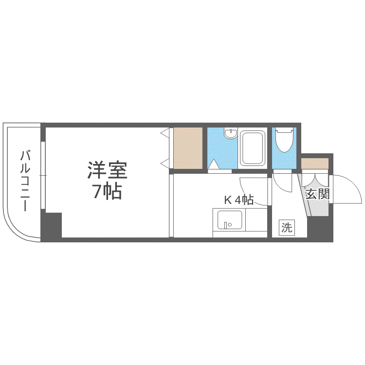 アベニール北円山(1K/6階)の間取り写真