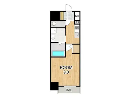 AMOUREUSE南草津(1K/11階)の間取り写真