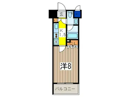 ドゥーエ日本橋(1K/3階)の間取り写真