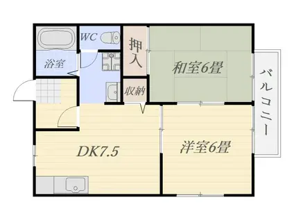 ひだまりCATテラス明和(2DK/2階)の間取り写真