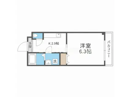 クイーンズ・コート天満(1K/1階)の間取り写真