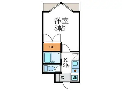 リバーサイド高野(1K/4階)の間取り写真