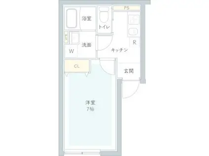 ステラサイド(1K/3階)の間取り写真