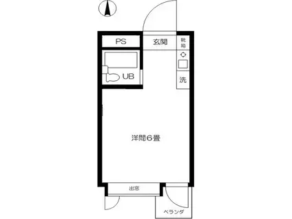PARK AVENUE エム(ワンルーム/2階)の間取り写真