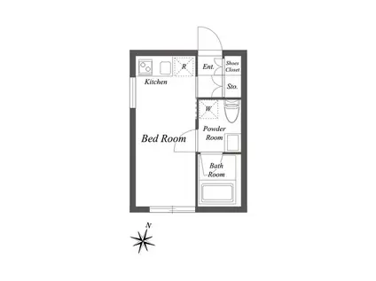 PASEO SANGENJAYA イースト ウエスト(ワンルーム/3階)の間取り写真