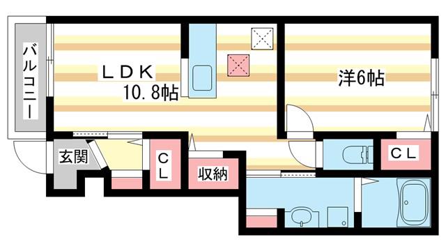 クレールコートII(1LDK/1階)の間取り写真