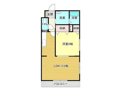 佐鳴台ヒルズ桜坂(1LDK/1階)の間取り写真