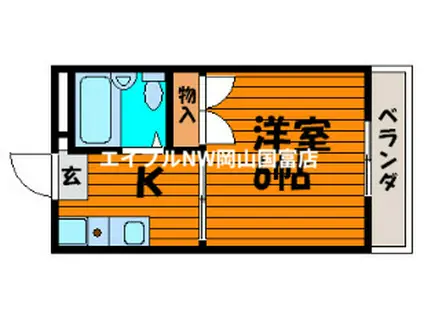 ミラドール津島(1K/2階)の間取り写真