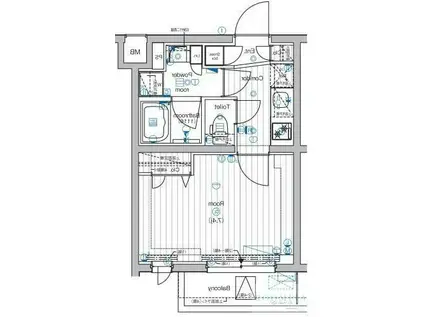 PREMIUM CUBE 中野(1K/2階)の間取り写真