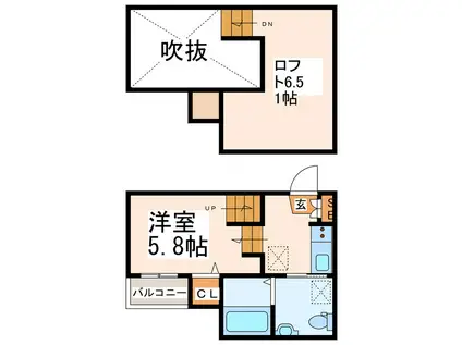 フォンターナ 島崎(ワンルーム/1階)の間取り写真