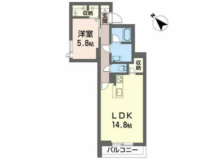 シャーメゾン松阪中央(1LDK/3階)の間取り写真