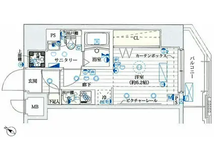 ル・リオン大塚(1K/4階)の間取り写真